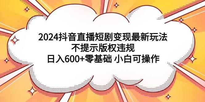 (9305期)2024抖音直播短剧变现最新玩法，不提示版权违规 日入600+零基础 小白可操作-优优云网创