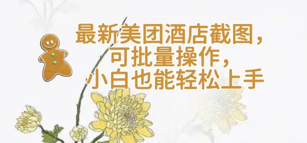【轻云】最新美团酒店截图，可批量操作，小白也能轻松上手-优优云网创