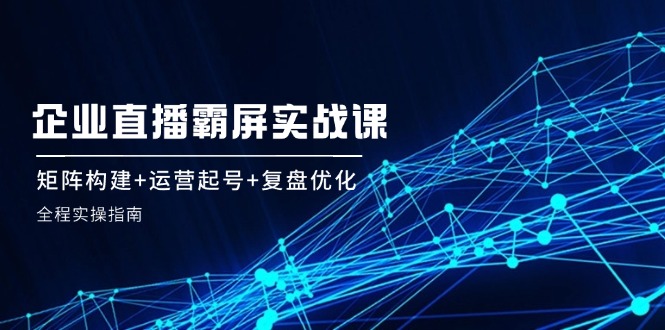 企 业 直 播 霸 屏实战课：矩阵构建+运营起号+复盘优化，全程实操指南-优优云网创