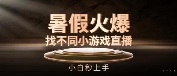 暑假火爆找不同小游戏直播间，小白秒上手【揭秘】-优优云网创