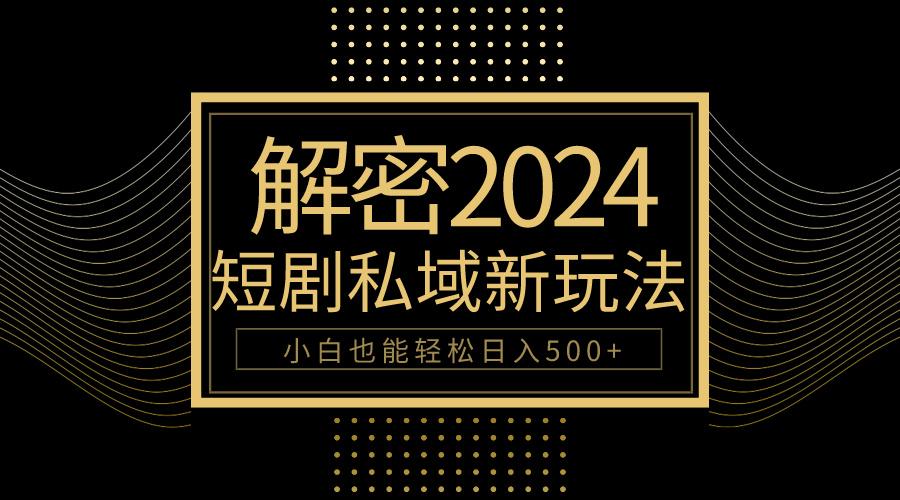 (9951期)10分钟教会你2024玩转短剧私域变现，小白也能轻松日入500+-优优云网创