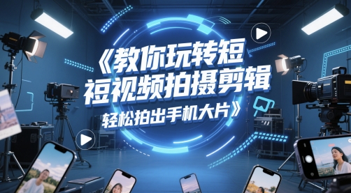 教你玩转短视频拍摄剪辑，轻松拍出手机大片-优优云网创