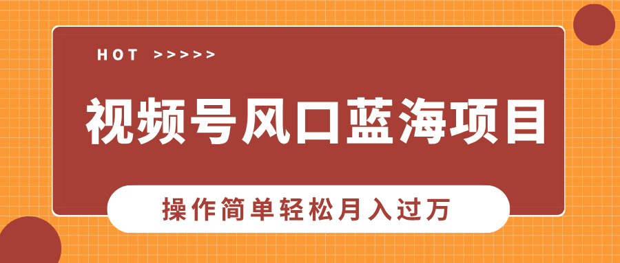 视频号风口蓝海项目，中老年人的流量密码，操作简单轻松月入过万-优优云网创