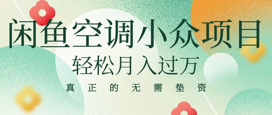 闲鱼卖空调小众项目 轻松月入过万 真正的无需垫资金-优优云网创