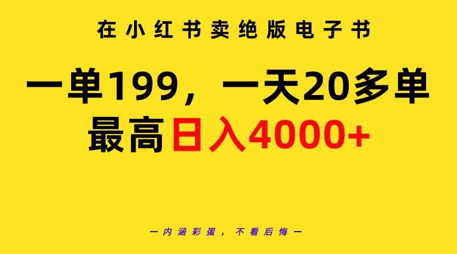 (9401期)在小红书卖绝版电子书，一单199 一天最多搞20多单，最高日入4000+教程+资料-优优云网创