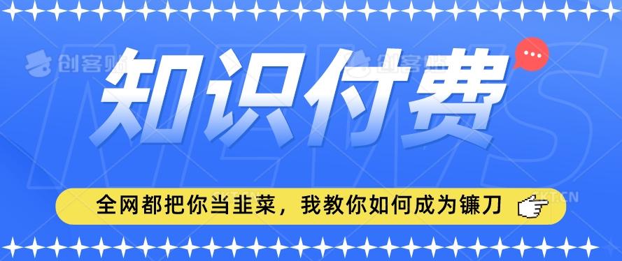 2024最新知识付费项目，小白也能轻松入局，全网都在教你做项目，我教你做镰刀【揭秘】-优优云网创