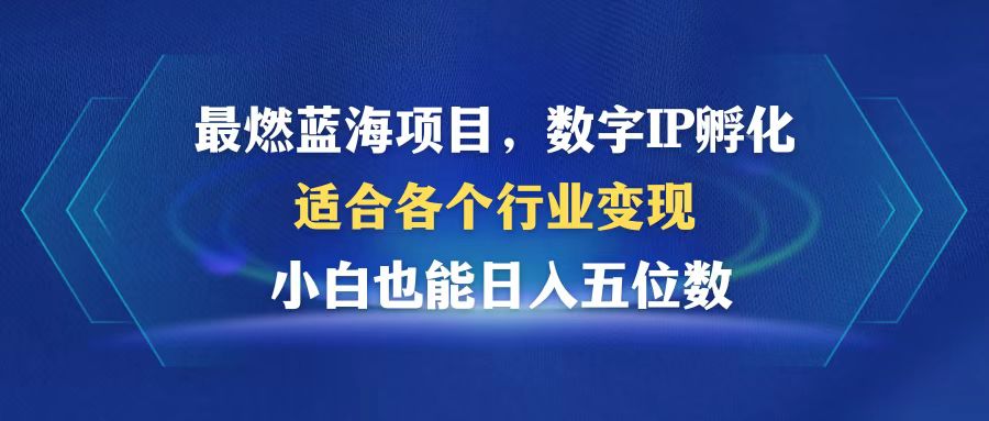 最燃蓝海项目  数字IP孵化  适合各个行业变现  小白也能日入5位数-优优云网创