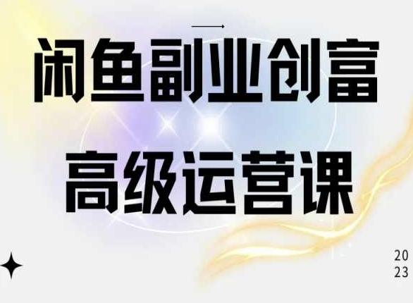 闲鱼电商运营高级课程，一部手机学会闲鱼开店赚钱-优优云网创