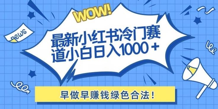 最新小红书冷门赛道日入1000+一部手机小白轻松-优优云网创