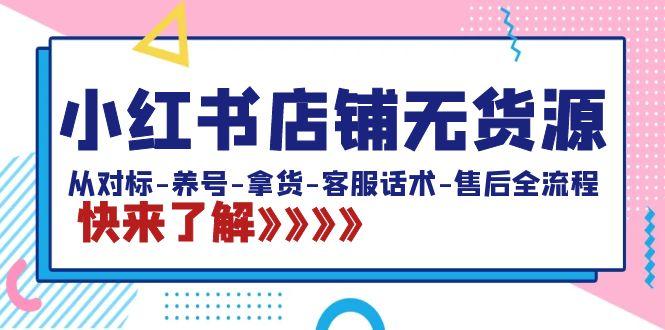 小红书店铺无货源：从对标-养号-拿货-客服话术-售后全流程(20节课)-优优云网创