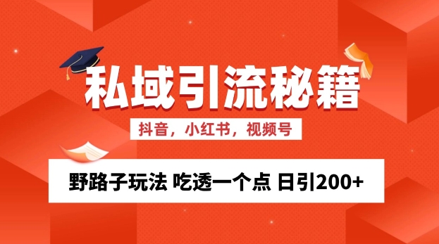 私域流量的精准化获客方法 野路子玩法 吃透一个点 日引200+ 【揭秘】-优优云网创