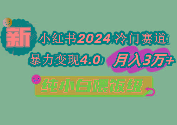 小红书2024冷门赛道 月入3万+ 暴力变现4.0 纯小白喂饭级-优优云网创