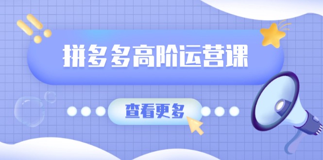 拼多多高阶运营课：极致群爆款玩法，轻付费无尽复制，打造单品爆款之路-优优云网创
