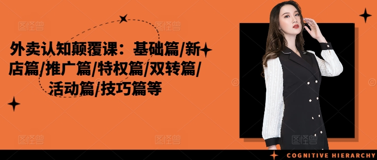 外卖认知颠覆课：基础篇/新店篇/推广篇/特权篇/双转篇/活动篇/技巧篇等-优优云网创