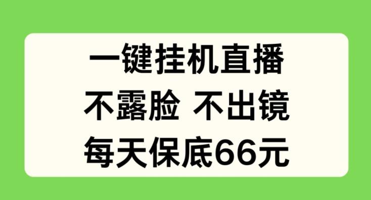 一键挂JI直播，不露脸不出境，每天保底66元【揭秘】-优优云网创