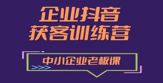 企业抖音营销获客增长训练营，中小企业老板必修课-优优云网创