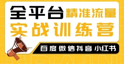 全平台精准流量实战训练营，百度微信抖音小红书SEO引流教程-优优云网创