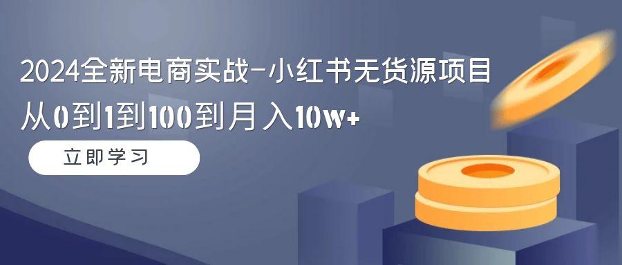 2024全新电商实战-小红书无货源项目：从0到1到100到月入10w+-优优云网创