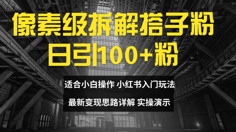 像素级拆解搭子粉，日引100+，小白看完可上手，最新变现思路详解【揭秘】-优优云网创