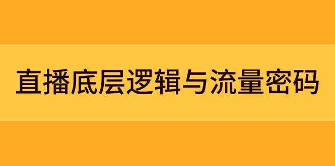 直播底层逻辑与流量密码：定位模型+案例拆解，急速流承接与数据优化全攻略-优优云网创