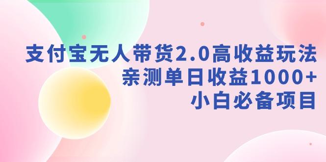 支付宝无人带货2.0高收益玩法，亲测单日收益1000+，小白必备项目-优优云网创