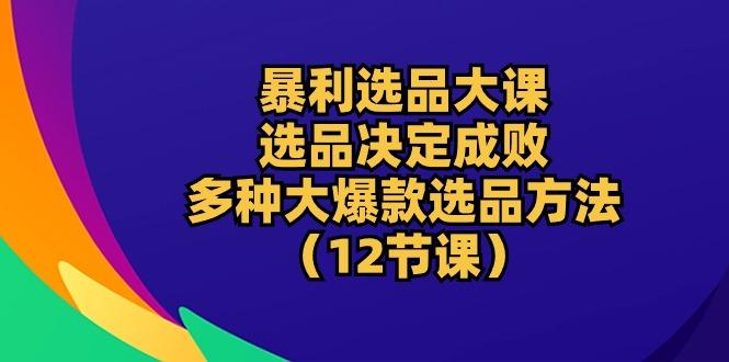 暴利 选品大课：选品决定成败，教你多种大爆款选品方法(12节课-优优云网创