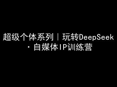 超级个体系列，玩转DeepSeek·自媒体IP训练营，deepseek教程-优优云网创